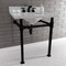 Kingston Brass KVPB30MOQ0 30-Inch Carrara Marble Console Sink, Marble White/Matte Black KVPB30MOQ0 - alternate 3